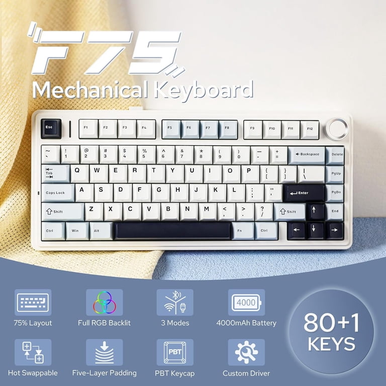 AULA F75 81-Key Wireless Mechanical Gaming Keyboard, RGB