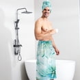 thumbnail image 5 of Colevkie 2 Pcs Men's Adjustable Bath Skirt & Soft Bath Towel Set Quick Drying Absorbent Beach Towel Bath Wrap Set Printed Ink Painting Style Pattern, 5 of 7