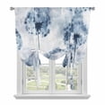 thumbnail image 2 of Blue Dandelion Tie Up Curtain 63 Inches Long, Pastoral Flowers Spring Farmhouse Plant Balloon Style Kitchen Window Curtain Over Sink, Small Window Rod Pocket Curtain 46"x63", 2 of 9