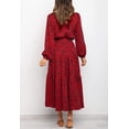 thumbnail image 2 of Vestido largo informal de fiesta holgado con escote en V, manga larga y volantes con estampado de leopardo estilo bohemio para mujer, 2 of 6