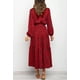 thumbnail image 2 of Vestido largo informal de fiesta holgado con escote en V, manga larga y volantes con estampado de leopardo estilo bohemio para mujer, 2 of 6