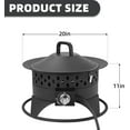 thumbnail image 2 of 20” Outdoor Fire Pit with Grill, 60000 BTU Smokeless Firepit, External Propane Required, Foldable Cooking Grate, Adjustable Flame, Patio Camping BBQ, 2 of 7