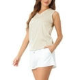 thumbnail image 4 of INSPIRE CHIC Womens Satin Tank Tops Casual Sleeveless Blouses V Neck Summer Top XS Champagne, 4 of 5