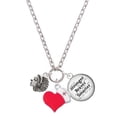 thumbnail image 1 of Delight Jewelry Silvertone Small Indian - Mascot - Red Heart Nurse Strong Zoe Necklace, 1 of 4