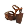 thumbnail image 3 of Nature Breeze ED51 Women Leatherette Open Toe Gem Studded Wooden Clog Sandal - Black (Size: 7.0), 3 of 5