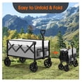 thumbnail image 5 of Collapsible Folding Wagon,Large Utility Wagon Cart Foldable,Folding Wagon Cart with All Wheels,Heavy Duty Garden Cart,Portable Wagon for Shopping Grocery Camping Sports Fishing (Gray/White), 5 of 7
