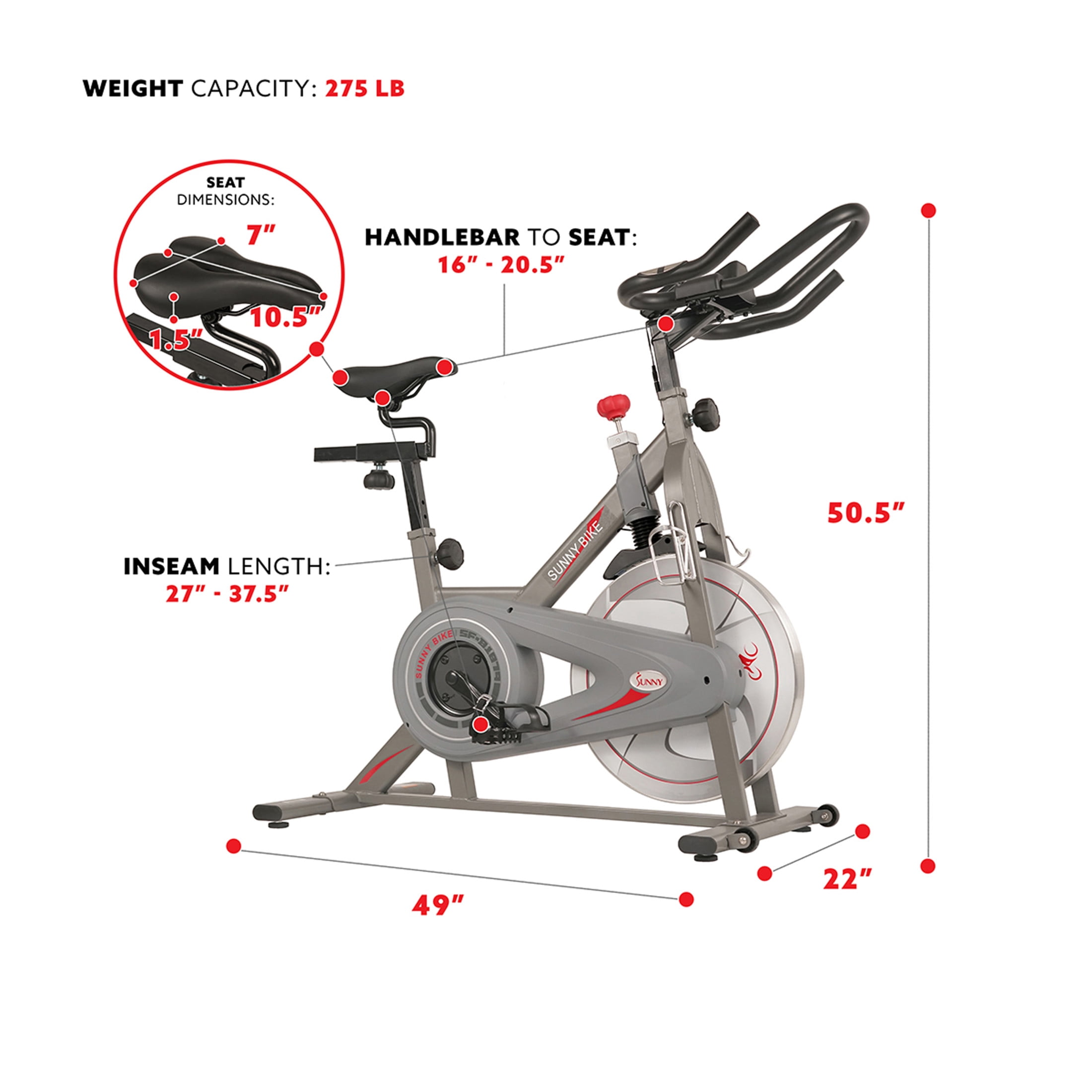 Sunny Health & Fitness Synergy Magnetic Indoor Cycling Bike w Free SunnyFit® App Membership - SF-B1879