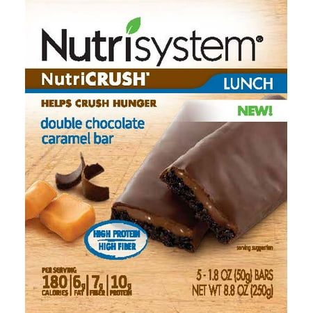 (2 Pack) Nutrisystem NutriCrush Double Chocolate Caramel Lunch Bars, 1.8 Oz, 5 (Best Diet Bars And Shakes)