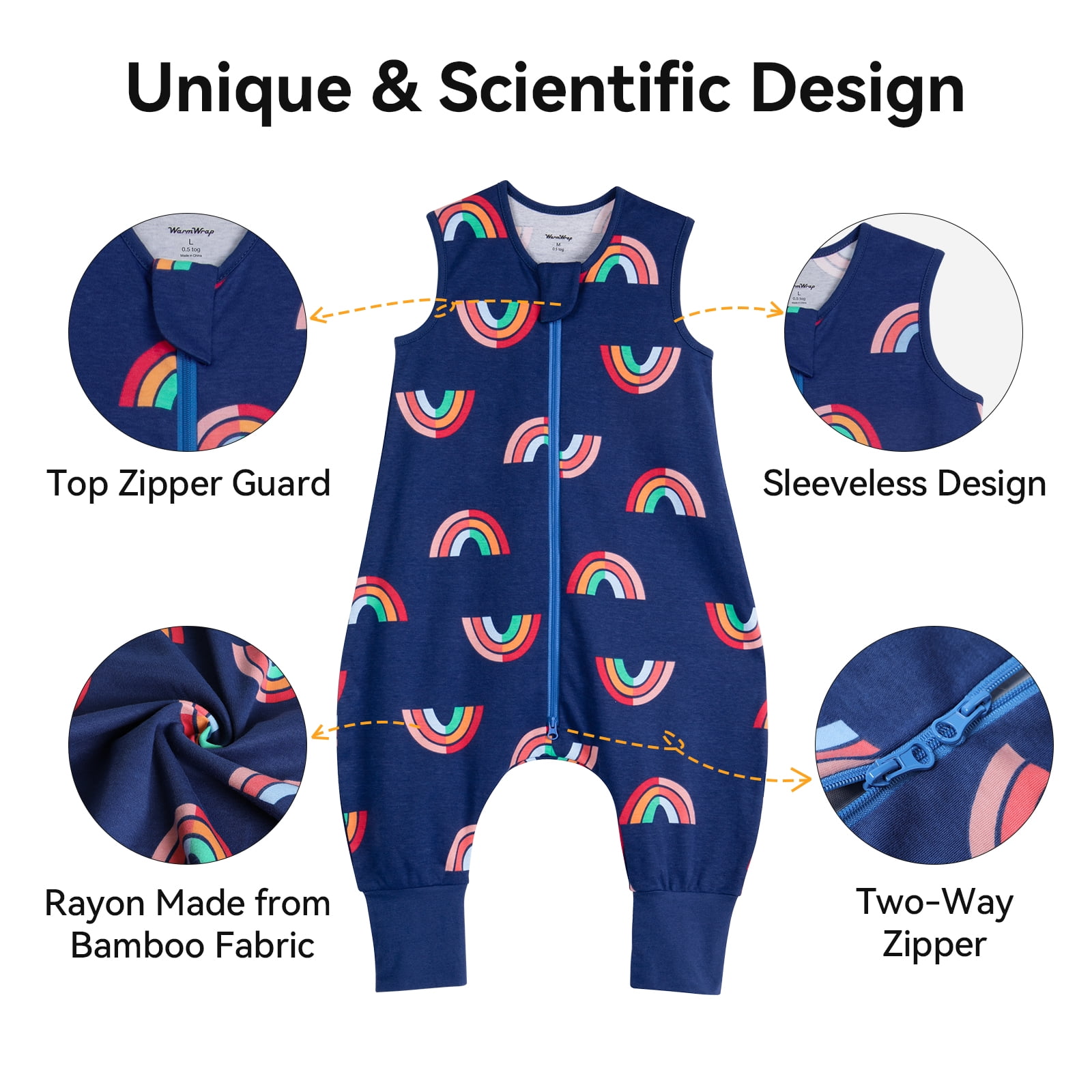 3 Pack-0.5 Tog Lightweight Summer Toddler Sleep Sack 2T-3T with Feet 100% Cotton Breathable Sleep Sack with Legs 2-Way Zipper Wearable Blanket