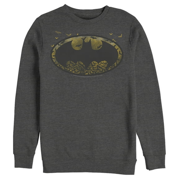 Men's Batman Bat Colony Logo Sweatshirt Charcoal Heather 2X Large