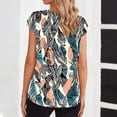 thumbnail image 4 of Womens Summer Tops Fashion Print Short Sleeve T-Shirt V Neck Casual T Shirts Beach Vacation Clothes Blusas Elegantes Para Mujer, 4 of 6