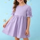 thumbnail image 2 of Vestido de Verano Largo Princesa Plisada de las Niñas Vestido de Color Sólido con Estilo de Moda de Manga Larga para la Fiesta Diaria Informal, 2 of 8