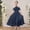 d-257Navy554, variant on HAYIMI Child Elegant Girls Formal Gown Halter Neck Chiffon Long Dress For Party And Events Sleeveless Sweet Dresses
