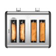 thumbnail image 2 of CUSIMAX 4-Slice Toaster: Extra-Wide Slots, Clear LED Display & Smart Controls (Defrost/Bagel) in Stainless Steel, 2 of 6