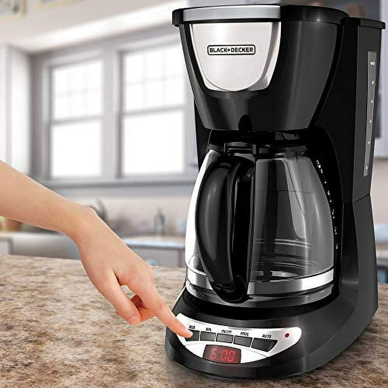 Black+decker Dcm100b 12-Cup Programmable Coffeemaker with Glass Carafe, Black