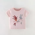 thumbnail image 2 of TOOYOU Girls Top Summer T-Shirt Toddler Short Sleeve Tee With Ballet Bunny Embroidery Size 18 -24 Months Light Pink, 2 of 7