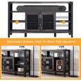 thumbnail image 5 of OKD Metal x-Frame Open Storage Entertainment TV Stand for TVs up to 65", Dark Rustic Oak, 5 of 5