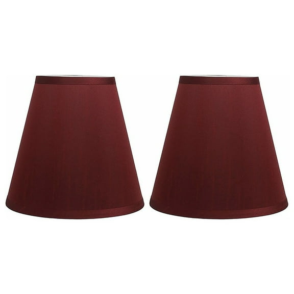 Many Selections Table Lamp Shade, 5 inch Top, 9 inch Bottom, 8.5 inch Slant Burgundy Unpleated Set of 2 N/A N/A