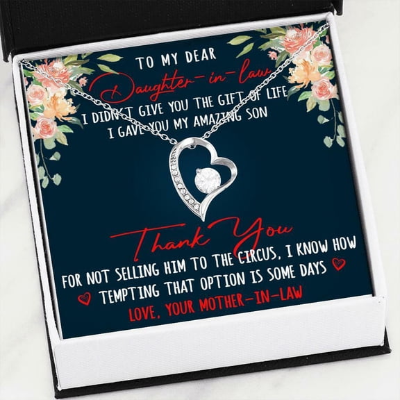 To My Daughter-In-Law Birthday Heart For Mother’S Day Necklace, A Meaningful Necklace Perfect For Anniversaries, Birthdays, Valentine V7138, White Forever Love Necklace