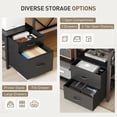 thumbnail image 6 of 75inch L Shaped Computer Desk with Drawers, Large Gaming Desk with LED Light & Power Outlets, Corner Computer Desk with Storage Shelves & Monitor Stand for Home Office, Black, 6 of 9