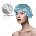 thumbnail image 4 of Kdxio Dolphin Print Shower Cap for Women,Elastic and Reusable,Double Waterproof Layers Bathing Hat, 4 of 9