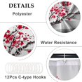 thumbnail image 5 of Red Plum Blossom Shower Curtain Pink Floral Chinese Ink Painting Shower Curtains Decorative for Bathroom Black and White Tradition Waterproof Fabric Shower Curtain with Hooks 72x72 Inches, 5 of 6