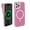 Pink, variant on iHome Velo Magnetic Phone Case for iPhone 15 Pro Max, Black