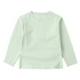 thumbnail image 4 of Splozh Baby Girl Long Sleeve Shirts Toddler Girls Long Sleeve Shirts Soft Cotton Tees Baby Girl Crewneck Basic T Shirts Tops Light Green,7-8 Years, 4 of 5