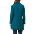 thumbnail image 4 of Allegra K Women's Double Breasted Lapel Raglan Long Sleeve Mid Length Overcoat, 4 of 8