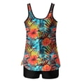 thumbnail image 4 of FDGIU Women's Modest Tankini Set with Built-in Bra - Tummy Control Tank Top & Shorts Bathing Suit, 4 of 4