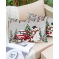 thumbnail image 6 of Grey Christmas Queen Size Pillow Cover, Pillowcase Protectors with Zipper, Breathable Decorative Throw Pillow Case Cover, Snowman Xmas Truck Balls Tree Pillow Shams for Couch Sofa 20x30Inch, 6 of 8