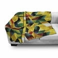 thumbnail image 3 of Modern Art Soft Flannel Fleece Throw Blanket, Trippy Dimensional Geometric and Triangles Abstract Futuristic Design, Cozy Plush for Indoor and Outdoor Use, 70" x 90", Yellow Dark Green, by Ambesonne, 3 of 6