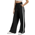 thumbnail image 6 of TrendOFT Oversized Wide Leg Sweatpants Women Baggy Casual Side Striped Track Pants Y2k Cute Lounge Baggy Palazzo Pants Black S, 6 of 7