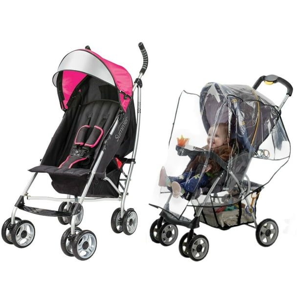 Summer Infant 3d Lite Stroller With Weather Shield Pink Walmart Com Walmart Com