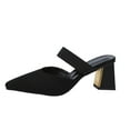 thumbnail image 2 of Viluyesy Women's Block Heels Sandals, Slingback Slip-On Pointed Toe Spring Summer New Style Slide Shoes Black 7, 2 of 8