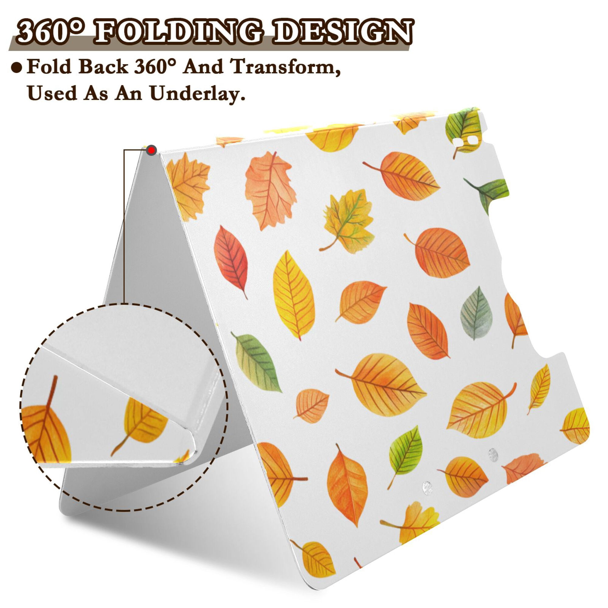 FORMRS A4 Clipboard Folder with Pen Holder Horizontal Foldable School Office Binder, Yellow Leaves