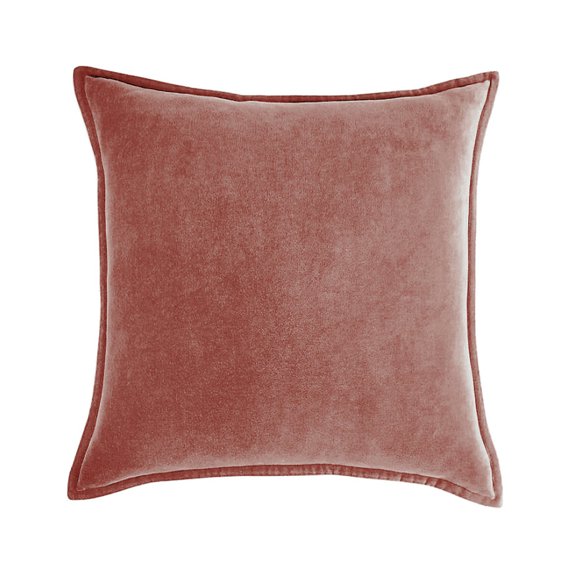 Square Cotton Velvet Pillowcase Pack of 2 Solid Colors(With/Without Inserts) (Double Sided)
