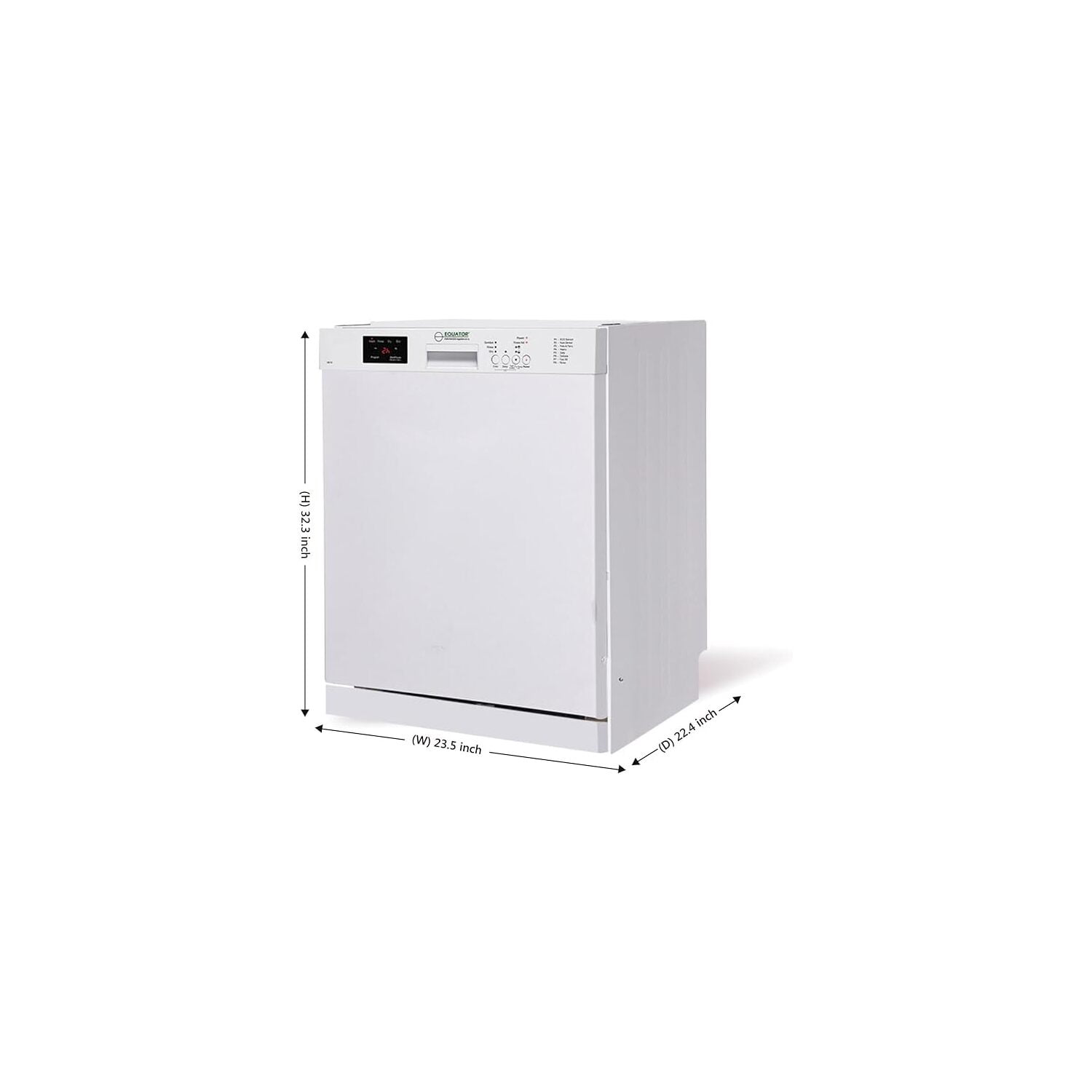 Homestock Renaissance Refinement Appliances Front Control 24-In Built-In Dishwasher (White) 22.4"D X 23.5"W X 32.3"H, Adjustable Tine, Auto Program, Adjustable Rack - Length:164-Length:164
