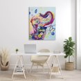 thumbnail image 2 of Floral Pattern Fun Elephant Animals & Insects Painting Gallery Wrapped Canvas Print Wall Art, 2 of 7