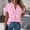 *Pink, variant on ClodeEU Womens Summer V Neck Short Sleeve Tops Shirts, Dressy Casual Blouse Spring Vacation Tshirts Clothes Purple,Womens Plus L
