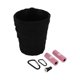 thumbnail image 1 of Bote de basura para automóvil Ovalado de Tela con Gancho para Respaldo de Asiento Negro 1 Pc, 1 of 6