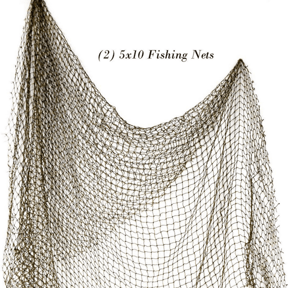 Nautical Crush Trading Authentic Decorative 5' x 10' Fishing Net, 2 Pack