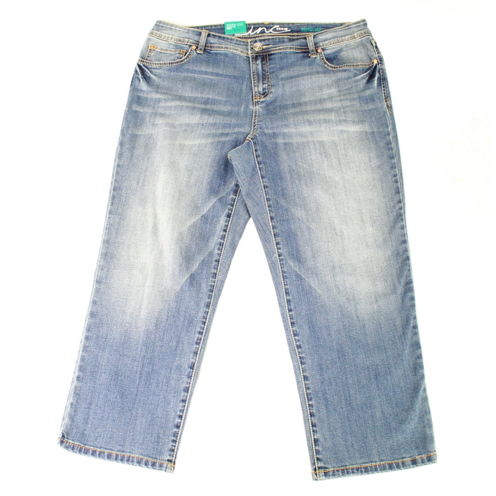 INC INC NEW Blue Women's Size 12 Curvy Fit ButtonFront Cropped Jeans