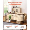 thumbnail image 3 of 1-Tier Narrow Console Table with Charging Station - 70.9" Entryway Sofa Table, 3 of 10