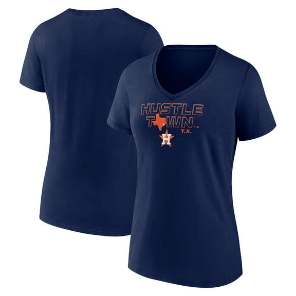 Women's  Navy Houston Astros Hustle Town V-Neck T-Shirt