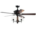 thumbnail image 4 of Saranac 5-Blade 52-Inch Forged Black Lighted Ceiling Fans with Clear Pillar Glass Lamps (Remote Controlled), 4 of 4