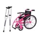 thumbnail image 5 of Modelo de silla de ruedas con muletas,Casa de muñecas de juego de simulación con muletas y modelo de silla de ruedas,Juguetes de simulación de silla de ruedas de recuperación Rosa, 5 of 9