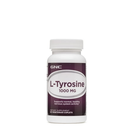 GNC L-Tyrosine 1000mg, 60 Caplets, Supports Normal, Healthy Nervous System