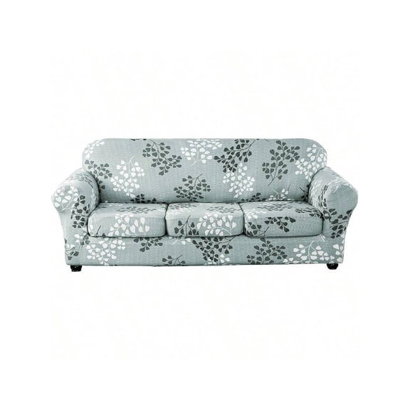 Printed Sofa Cover For 3 Cushion Couch High Stretch Sofa Slipcovers 4 Piece Sofa Slipcover With Three Separate Cushion Covers Elastic Bottom Floral Pattern Fall Sofa