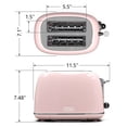 thumbnail image 4 of Toaster 2 slice,Retro Stainless Steel Toaster with 6 Settings, 1.5 In Extra Wide Slots, Bagel/Defrost/Cancel Function, Removable Crumb Tray (Baby pin, 4 of 9